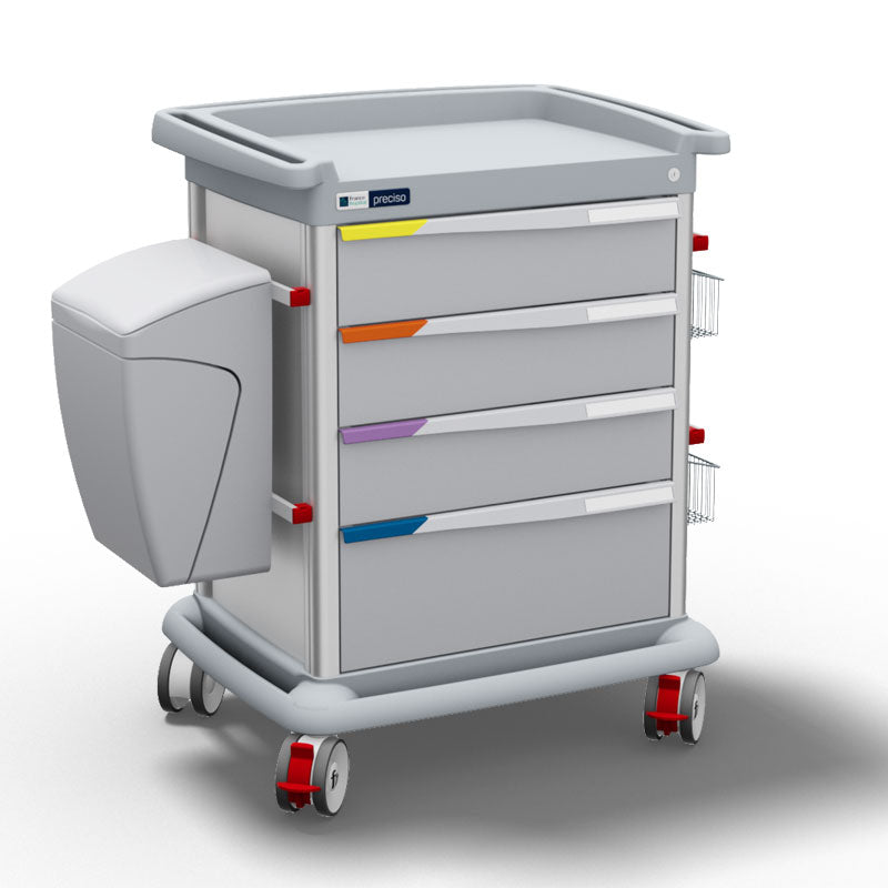 PRECISO carrello terapia con 4 cassetti