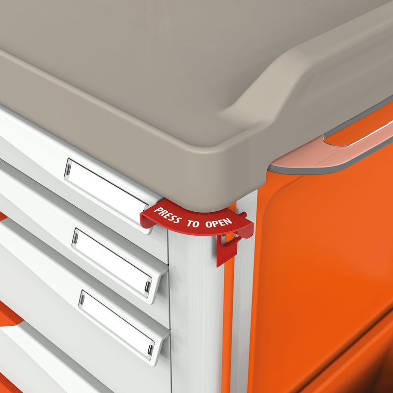 PERSOLIFE COMPACT Carrello Emergenza con 4 cassetti e lastra cardiomassaggio (PLT43L4)